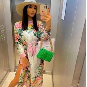 NWT Zara floral shirt dress